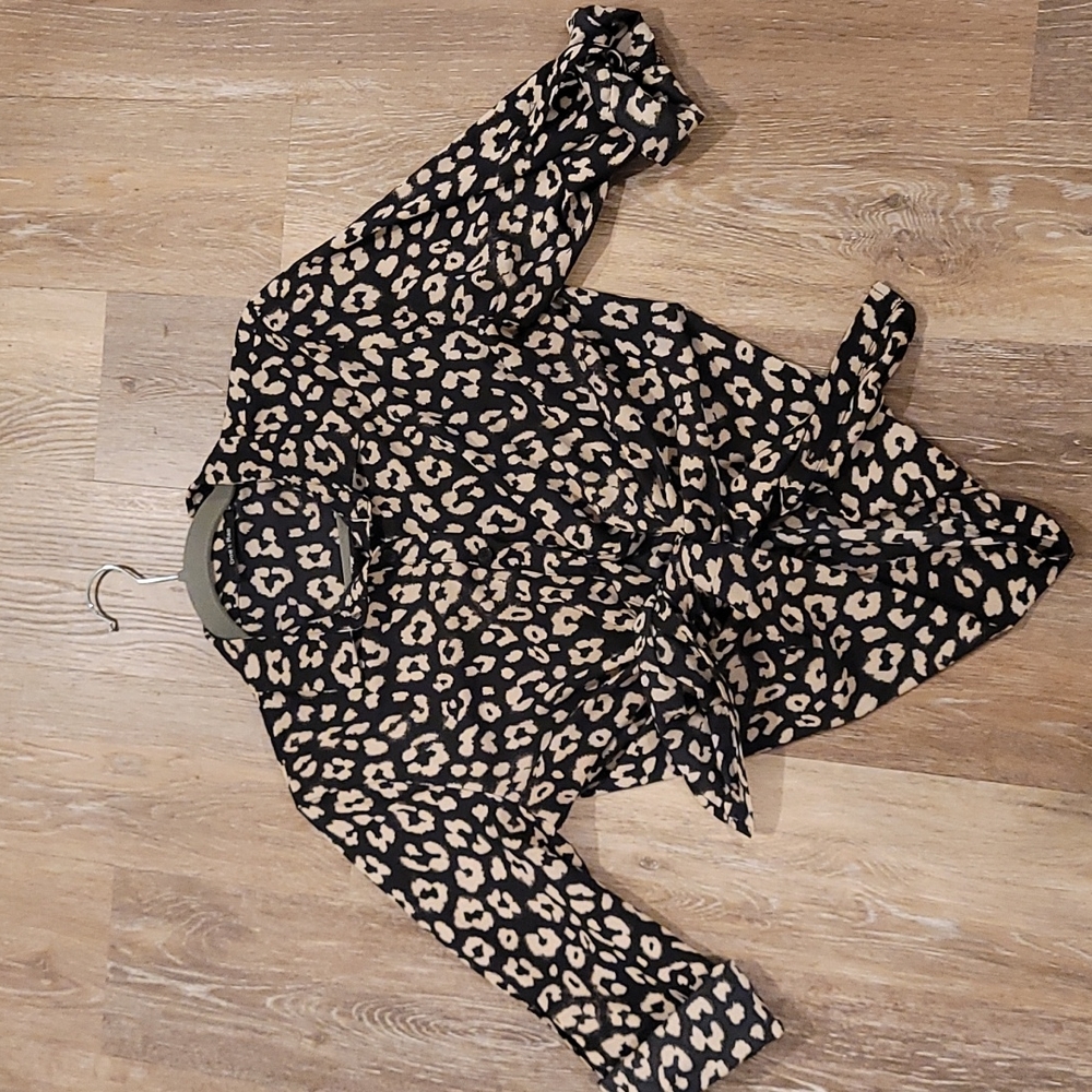 Leopard button up blouse